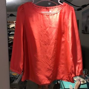Sheer neon coral top